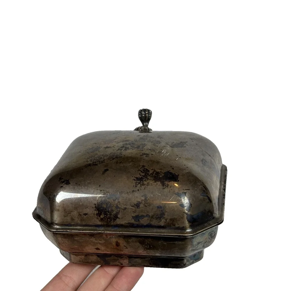 VINTAGE SHEFFIELD SILVER CO EPC SILENT BUTLER #283 PAN CRUMB CATCHER
